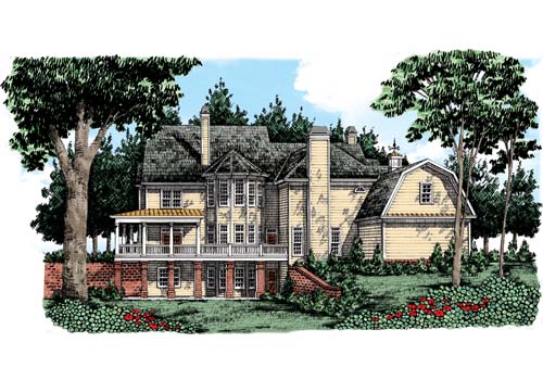 Brookshire Manor House Plan Rear Elevation