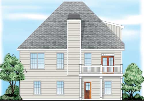 Cherbourg House Plan Rear Elevation