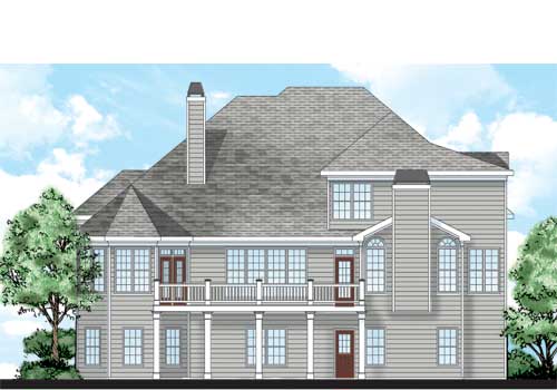 Benedict House Plan Rear Elevation