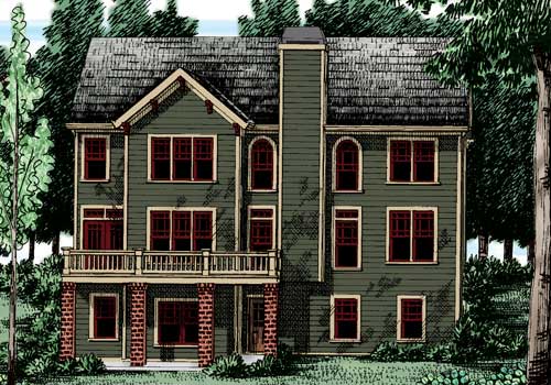 Bakersfield House Plan Rear Elevation