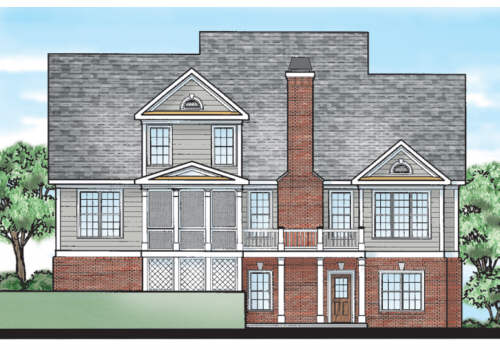 Bainbridge Court House Plan Rear Elevation