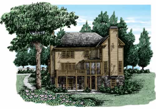 Culbertson House Plan Rear Elevation