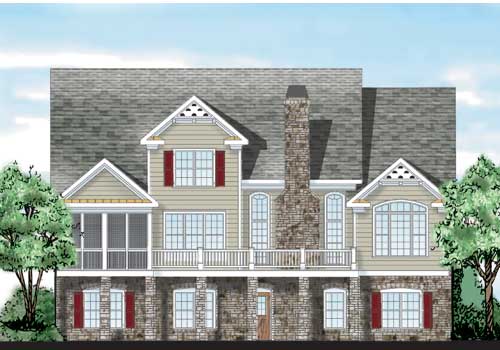 Barrington Hills House Plan Rear Elevation