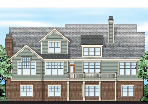 Pepperdine House Plan Rear Elevation