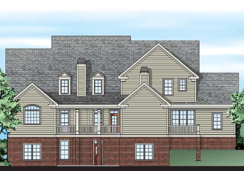 Hazelwood Square House Plan Rear Elevation