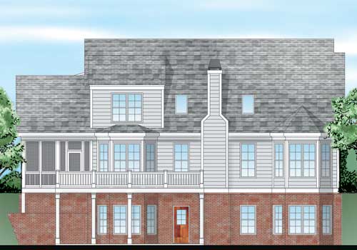 Springmill House Plan Rear Elevation