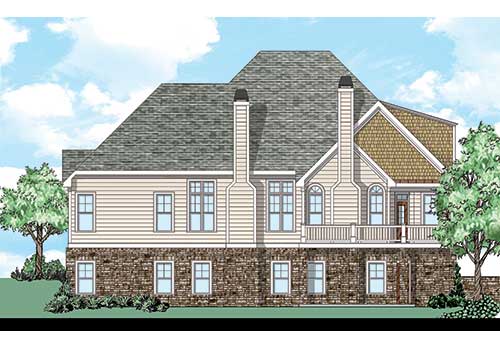 Downing Park House Plan Rear Elevation