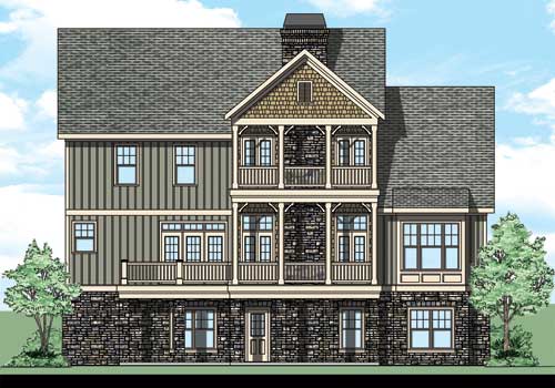 Wellstone Place House Plan Rear Elevation