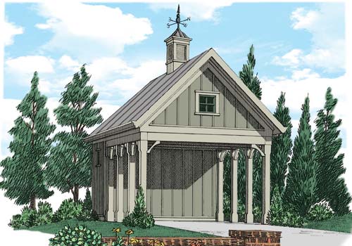 Carport Plan 4083 (1 Car) House Plan