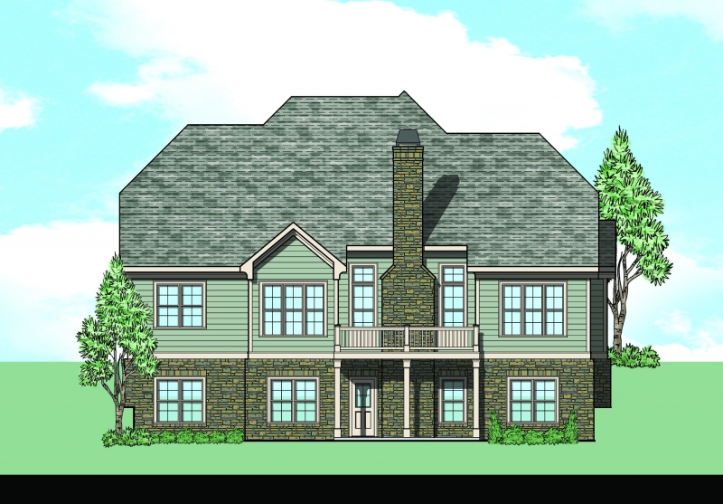 Shoal Creek (a) House Plan Rear Elevation